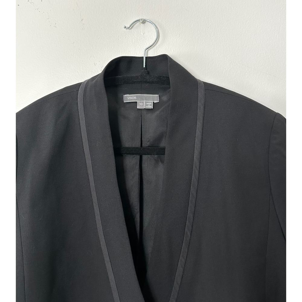 Vince 10 Tuxedo Blazer wool blend Assymetrical Lapel Business single button - Picture 2 of 11